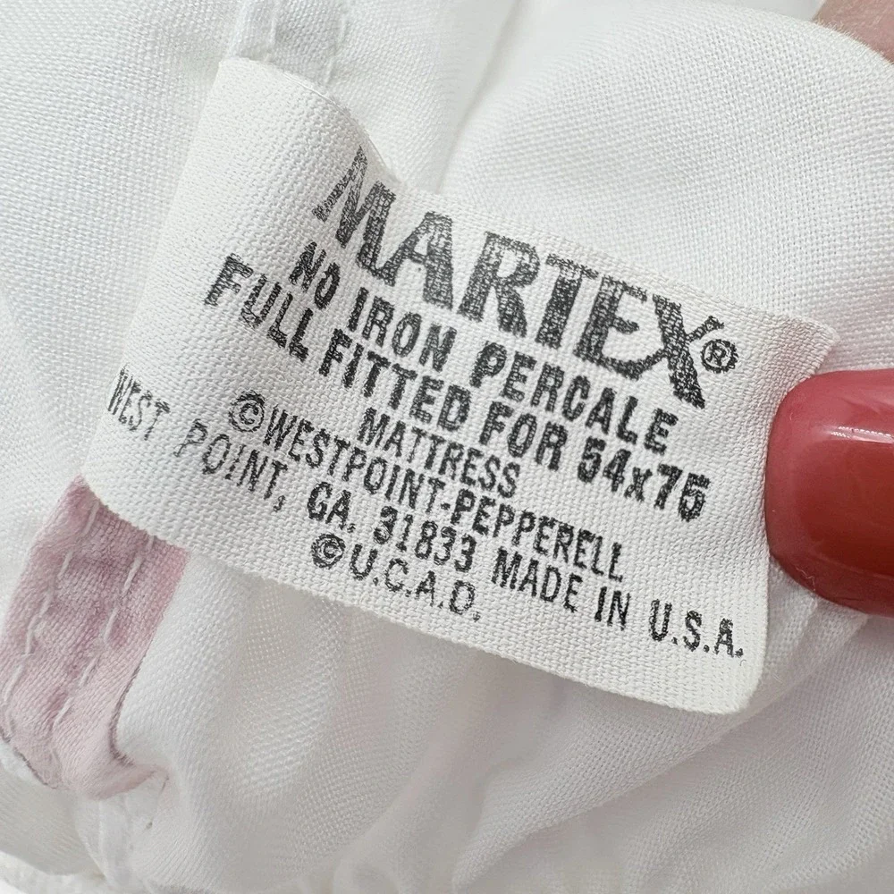Vintage Martex Floral Full Sheet Set No Iron Percale USA 4 Pc Cottagecore